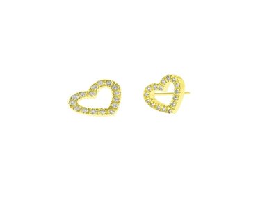 ARETES BALIQ CORAZON PIEDRA PLATA 925 - 1