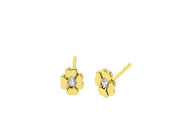 ARETES BALIQ TREBOL ORO 18K - 1