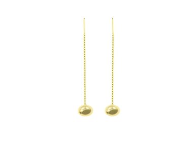 ARETES BALIQ PASADOR BOLITA GOLDENSILVER PLATA 925 - 1