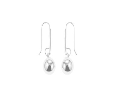ARETES BALIQ BOLA LISA PLATA 925 MUJER - 1