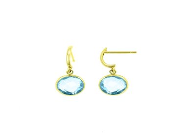 ARETES BALIQ ARG-6132 TOPACIO RED PIEDRA ACOLGANTE ORO 18K