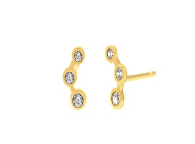 ARETES BALIQ ARG-6012 ORO 18K PIEDRA 3 BICELES