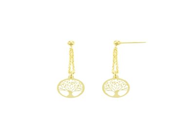 ARETES BALIQ GOLDENSILVER ÁRBOL LA VIDA PLATA 925