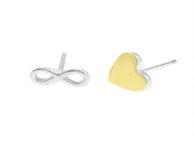 ARETES BALIQ ARGS0274 PLATA ARETE CORAZON INFINITO ORO