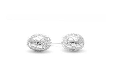 ARETES BALIQ ARS-4542 PLATA 925 BOLA TEJIDA