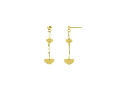 ARETES BALIQ ARG-5943 ORO 18K CORAZON ACOLGANTE