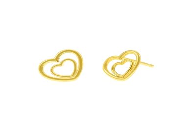 ARETES BALIQ ARG-5585 ORO 18K ARESTES DOBLE CORAZON