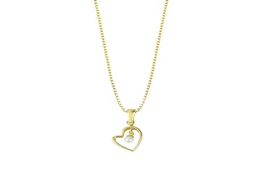 COLLAR BALIQ DIG-2981CAG-0278 ORO 18K CORAZÓN PIEDRA