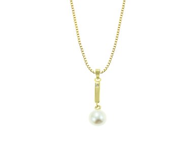 COLLAR BALIQ DIG-3261CAG-0278 ORO 18K PALITO CON PERLA