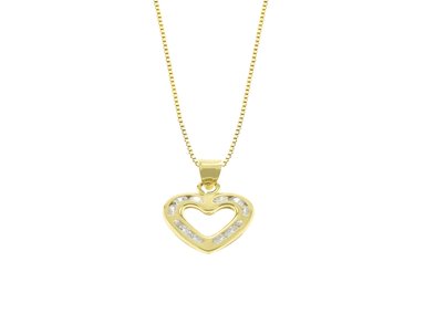 COLLAR BALIQ DIG-3182CAG-0278 ORO 18K CORAZÓN CON PIEDRAS