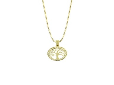 COLLAR BALIQ DIG-3252CAG-0278 ORO 18K ARBOL VIDA BRILLANTES - 1