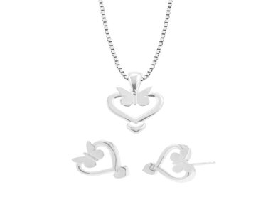 SET BALIQ JCDA1302 BUTTERFLY PLATA 925