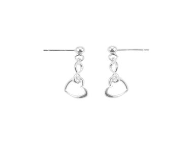 ARETES BALIQ ARS-6205 PLATA 925 CORAZONES COLGANTES