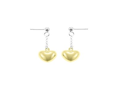 ARETES BALIQ ARS-6207 COLGANTE CORAZÓN GOLDENSILVER