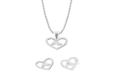 SET BALIQ JCDA1300 CORAZÓN PLATA 925