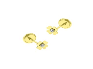 ARETES BALIQ FLOR LUMINOSA ORO 18K