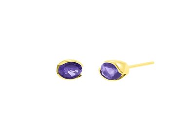ARETES BALIQ ENCANTO AMATISTA ORO 18K