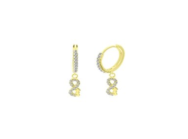 ARETES BALIQ COLGANTES INFINITO ORO 18K