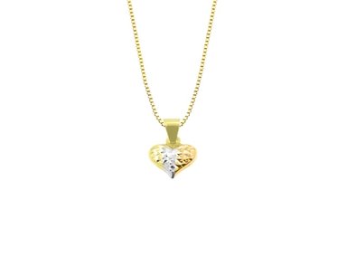 COLLAR BALIQ VENECIANA CORAZÓN DIAMANTADO ORO 18K
