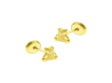 ARETES BALIQ OSITO ORO 18K