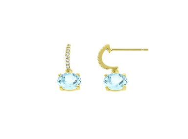 ARETES BALIQ TOPACIO SKY BLUE COLGANTE ORO 18K