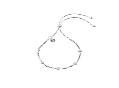 PULSERA BALIQ BESTFRIENDS CORAZONES CON BOLITAS PLATA 925