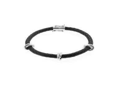 PULSERA BALIQ 3 NUDOS PLATA 925 CON CUERO