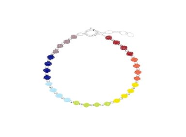 PULSERA MURANOS MULTICOLOR PLATA 925