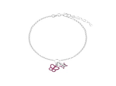 PULSERA BUTTERFLIES NIÑA PLATA 925