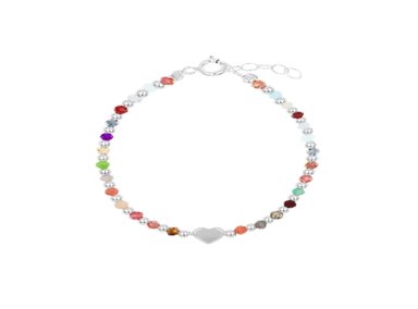 PULSERA CORAZÓN MURANOS PLATA 925