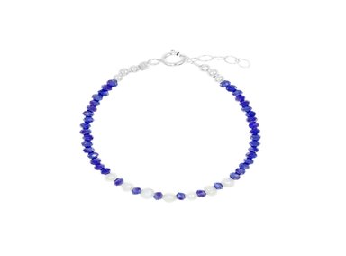 PULSERA MURANOS TORNASOL CON PERLA PLATA 925