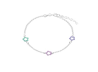 PULSERA FLORES NIÑA PLATA 925