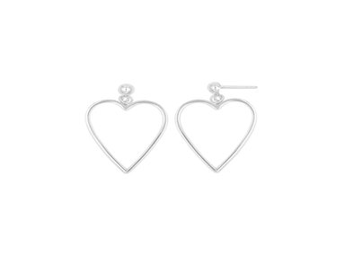 ARETES CORAZÓN PLATA 925