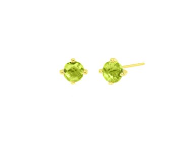 ARETES BALIQ PERIDOTO OVAL CUSHION ORO 18K