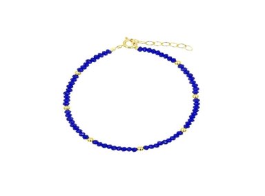 PULSERA BALIQ MURANOS BLUE GOLDENSILVER