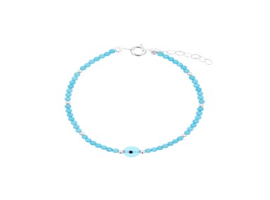 PULSERA BALIQ OJO TURCO SKY BLUE PLATA 925