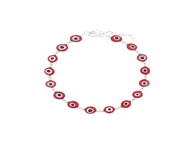 PULSERA BALIQ OJO TURCO RED PLATA 925