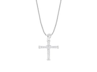 COLLAR BALIQ CRUZ CORAZÓN PLATA 925