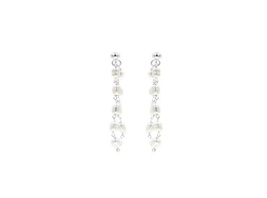 ARETES BALIQ CADENETAS CON PERLAS EN PLATA 925