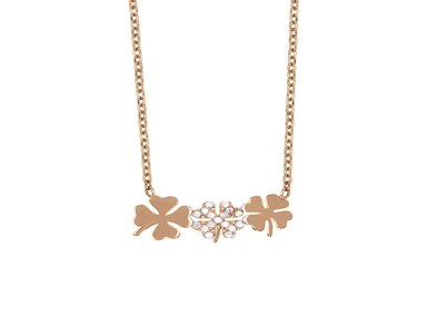 COLLAR TRÉBOL GOLDENSILVER ROSA