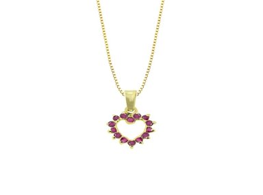 COLLAR CORAZÓN RUBÍ ORO 18K
