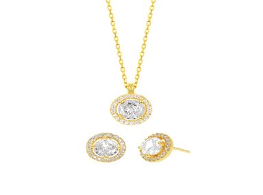 SET COLLAR Y ARETES GOLDENSILVER