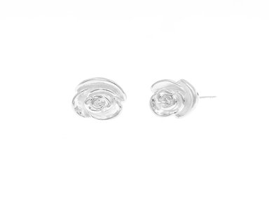 ARETES FLOR PLATA 925