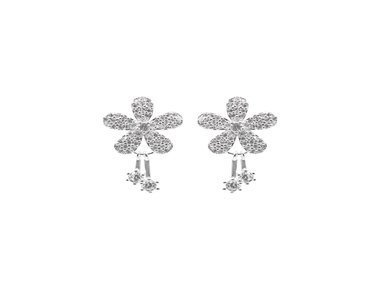 ARETES FLOR LUMINOSA PLATA 925