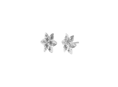 ARETES FLOR PLATA 925