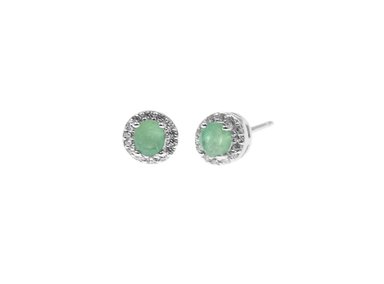 ARETES ESMERALDA OVALADOS PLATA 925