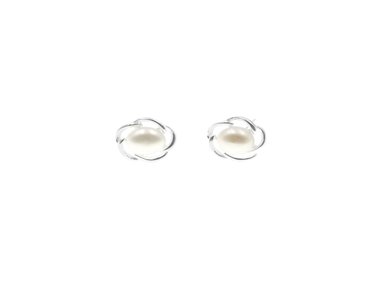 ARETES PERLA FLOR PLATA 925