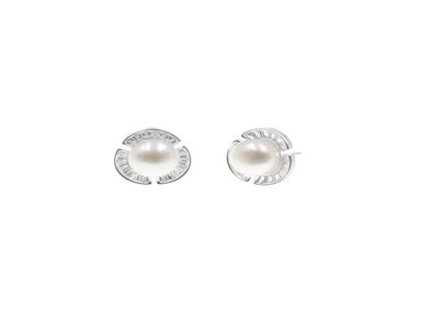 ARETES PERLA ROSETA PLATA 925