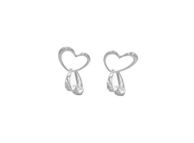 ARETES CORAZÓN PLATA 925