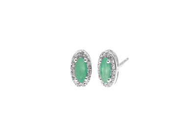 ARETES ESMERALDA PLATA 925